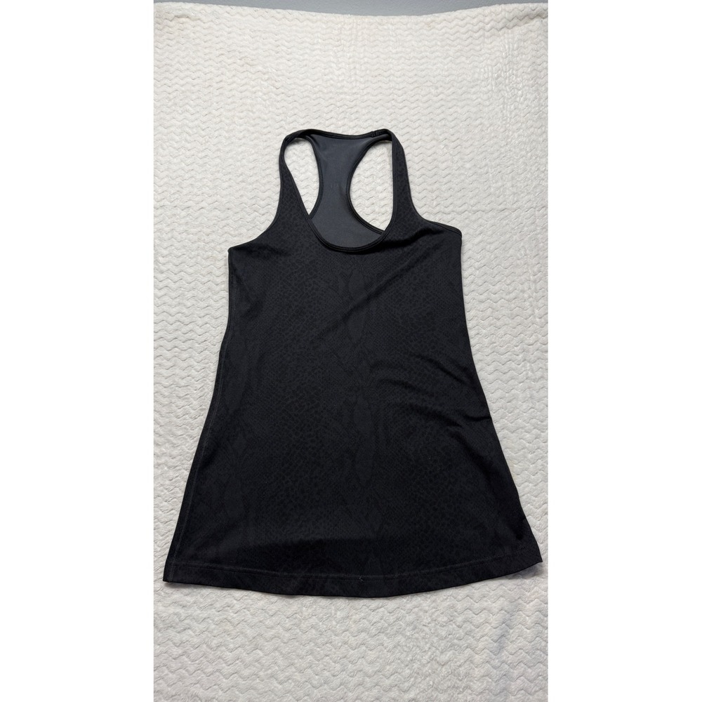 Lululemon Black Snakeskin Racerback Tank Top with Built-in Shelf Bra 4752